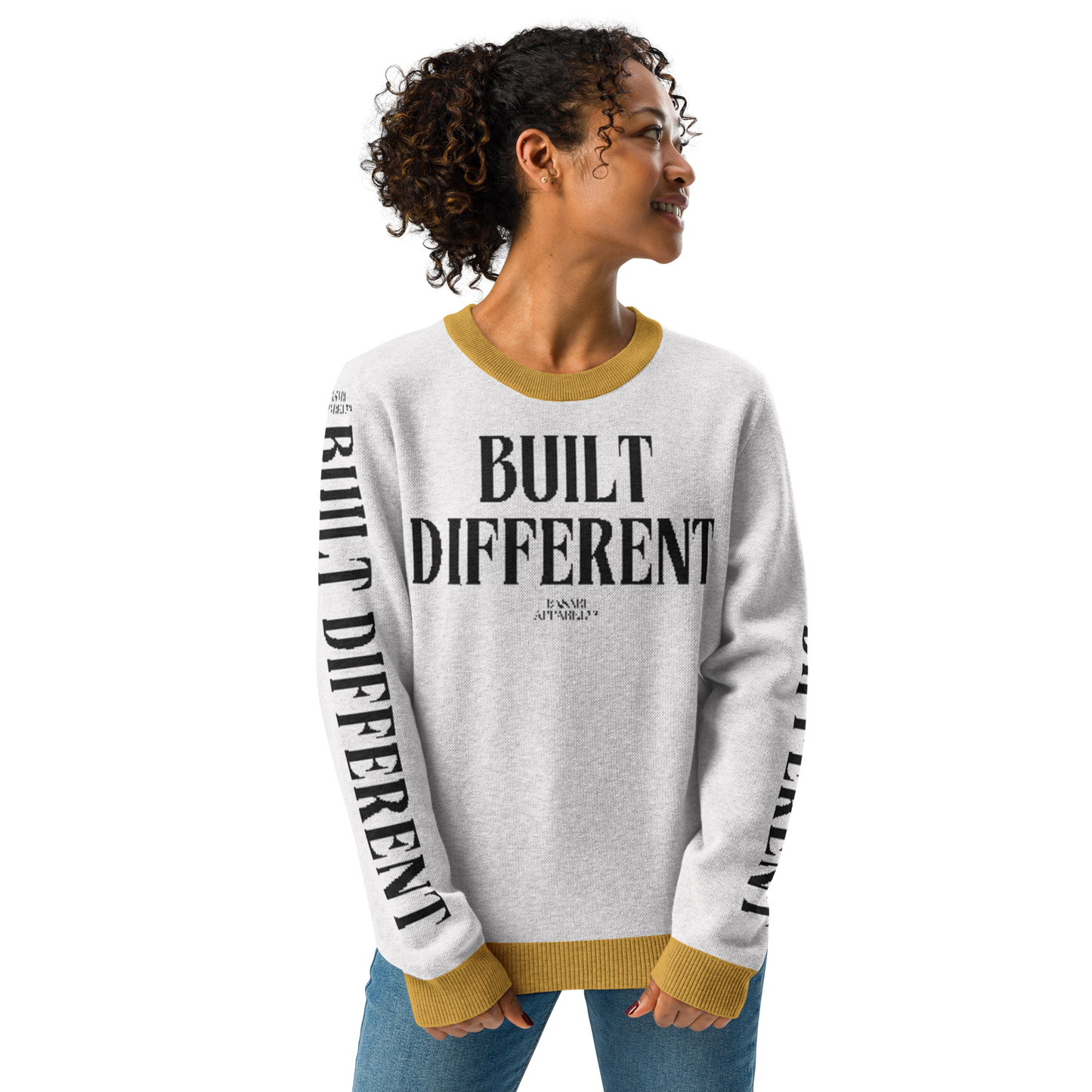 Built Different Knitted Crew Neck Sweater