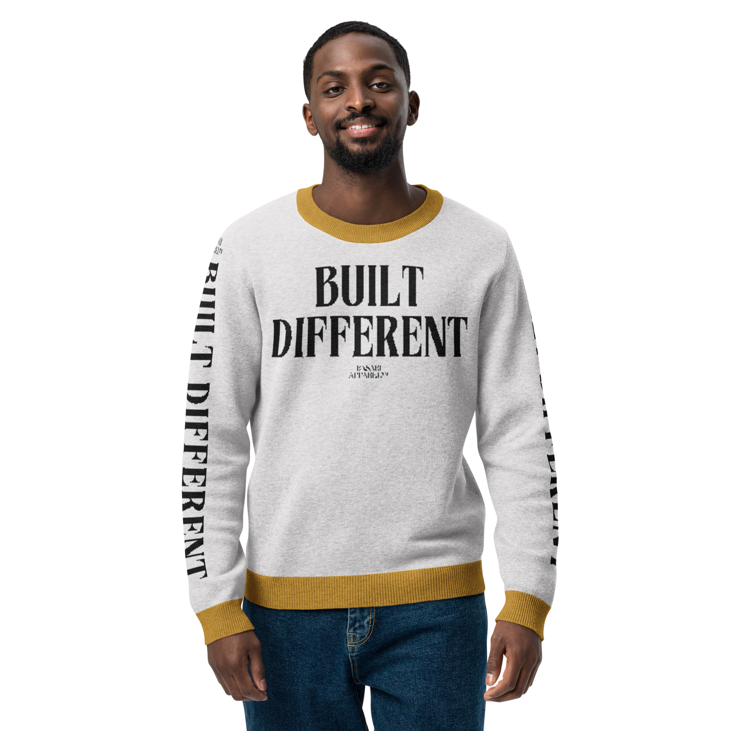 Built Different Knitted Crew Neck Sweater